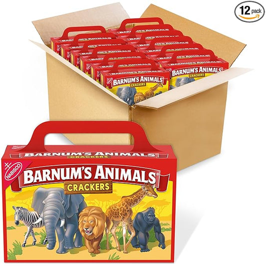 BARNUM'S Original Animal Crackers, Bulk Kids Snacks, 12 - 2.13 oz Boxes