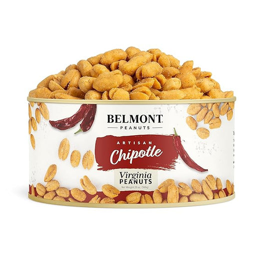 Belmont Peanuts Gourmet Chipotle & Sea Salt Virginia Peanuts, 20 oz (1 Pack) ??Simple Ingredients, No Preservatives, 7g Protein ??A Spicy, Salty, Crunchy, Hand Seasoned Snack