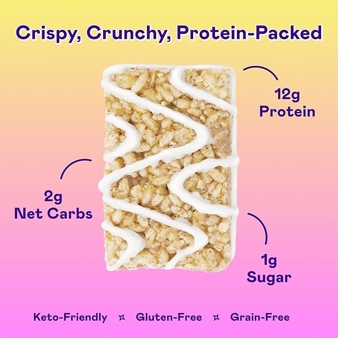 MAGIC SPOON Treats - High Protein, Low Carb, Keto Friendly, 1g of Sugar, Gluten Free, Crispy Treat Protein Bar Cereal Bar, On-The-Go Healthy Snack (Marshmallow, 24 Bars)