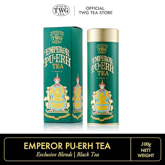 TWG Tea | Emperor Pu-Erh Tea | Black Tea | Strong & Earthy | Haute Couture Tin, 100g | Gift Set