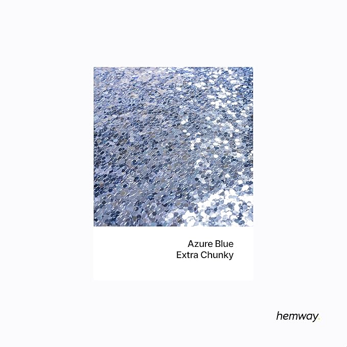 Hemway Premium Glitter Shaker - Azure Blue | 115g Extra Chunky Metallic Flake Sequins for Resin & Epoxy Crafts | Craft Supplies for Tumblers, Festival, Art
