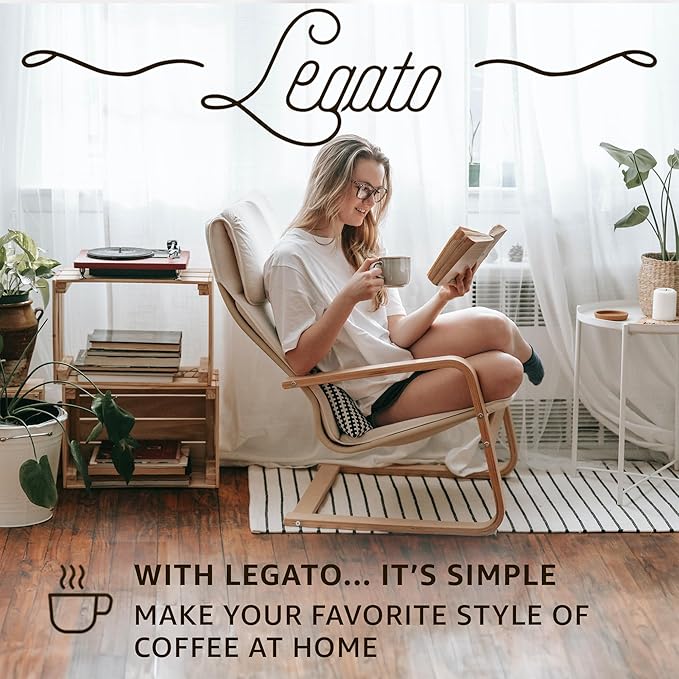 Legato Espresso Capsules - 10/100 count - Single-Serve Coffee Pods - Compatible with Nespresso OriginalLine Machine - Cafe-style Coffee at Home (10, Decafe Strength 2)