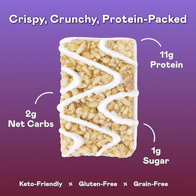 MAGIC SPOON Treats - High Protein, Low Carb, Keto Friendly, Low Sugar, Gluten Free, Crispy Protein Bar Cereal Bar, On-The-Go Healthy Snack (Salted Caramel, 8 Bars)