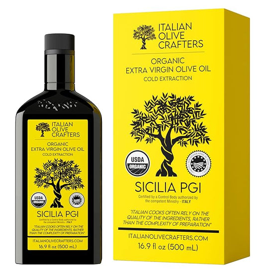 Italian Olive Crafters, Polyphenol Rich Organic Extra Virgin Olive Oil, 16.9 fl oz - Organic Olive
