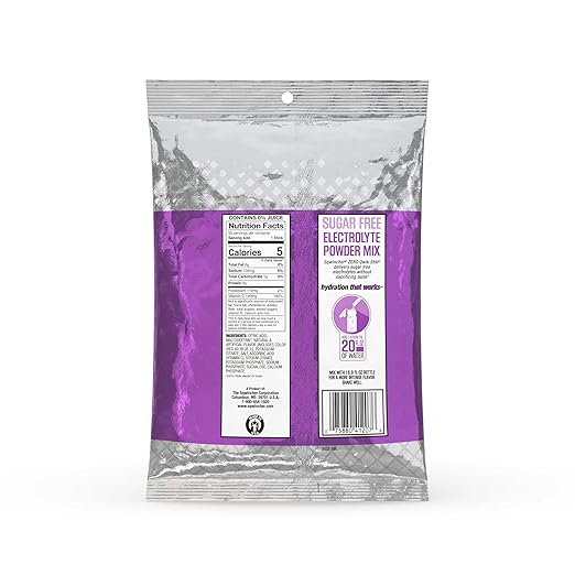 Sqwincher Zero Qwik Stik, Sugar Free, Low Calorie, Low Sodium Electrolyte Replacement Powder Hydration Drink Mix, Grape, 0.11 oz Packet (Pack of 50)