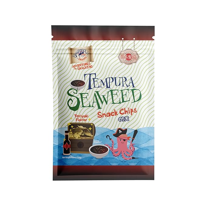 Japanese Tempura Seaweed Chips, Noriten ??Teriyaki Flavor | 5.29oz | Authentic Japanese snack by Swashbuckle Snacks, Made in Japan