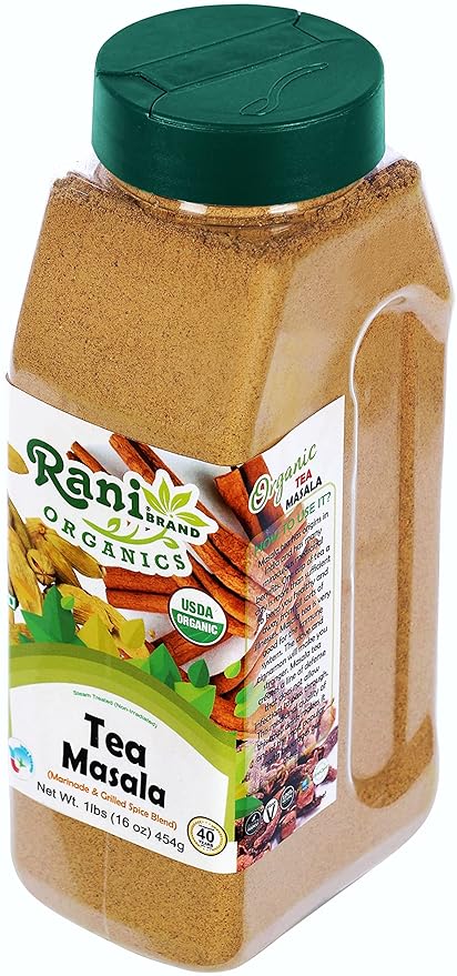 Rani Organic Tea (Chai) Masala Indian Spice Blend 16oz (1lb) 454g PET Jar ~ All Natural | Vegan | Gluten Friendly | NON-GMO | Indian Origin | USDA Certified Organic