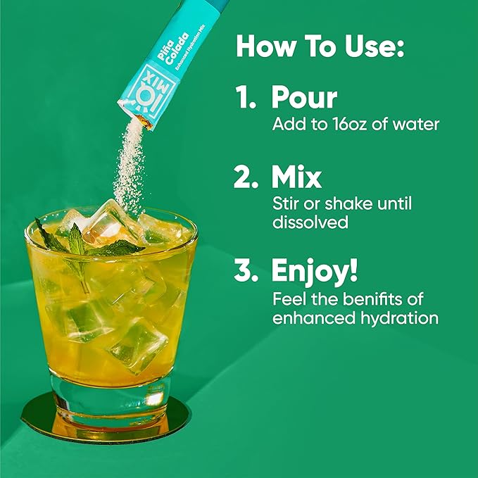 IQMIX Hydration Electrolyte Powder ??4-in-1 Formula for Hydration, Mental Clarity, Mood and Recovery ??Sugar-Free Drink Mix, Keto, Magnesium L-Threonate, Lion?™s Mane ??40 Count Piña Colada