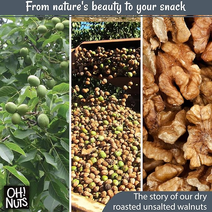 Oh! Nuts Walnuts - Dry Roasted Unsalted - 2 lb - Packed in New York Zip-Seal Bag for Exceptional Freshness