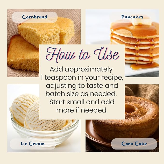 Natural Sweet Corn Extract - 2 oz - Water-Soluble - By Harvest Moon Delights - Sweet Corn Extract for Baking Keto Cornbread - Zero Sugar, Zero Carbohydrates, Gluten-Free