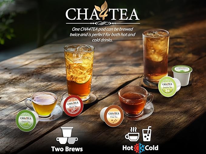 Cha4TEA 36-Count Earl Grey Tea Pods ??Compatible with Keurig K-Cup, Bold Black Tea with Bergamot Flavor