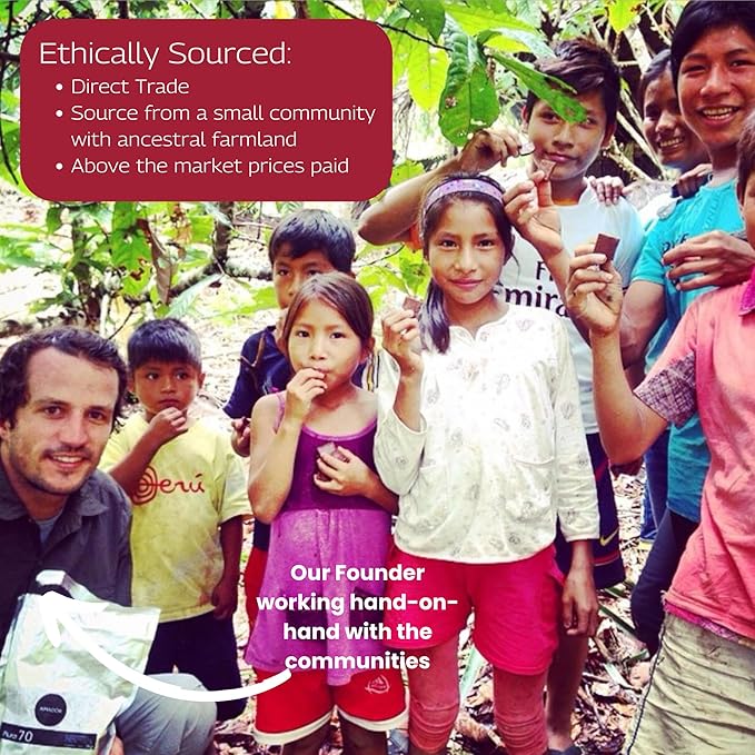 Cacao Adventures Ceremonial Cacao | Sacred Valley Peru 100% Pure Raw Cacao |Dairy Free & Vegan | Unsweetened | Ethically sourced and sustainably grown | Cacao Ceremony | Cusco Chuncho, 8 oz