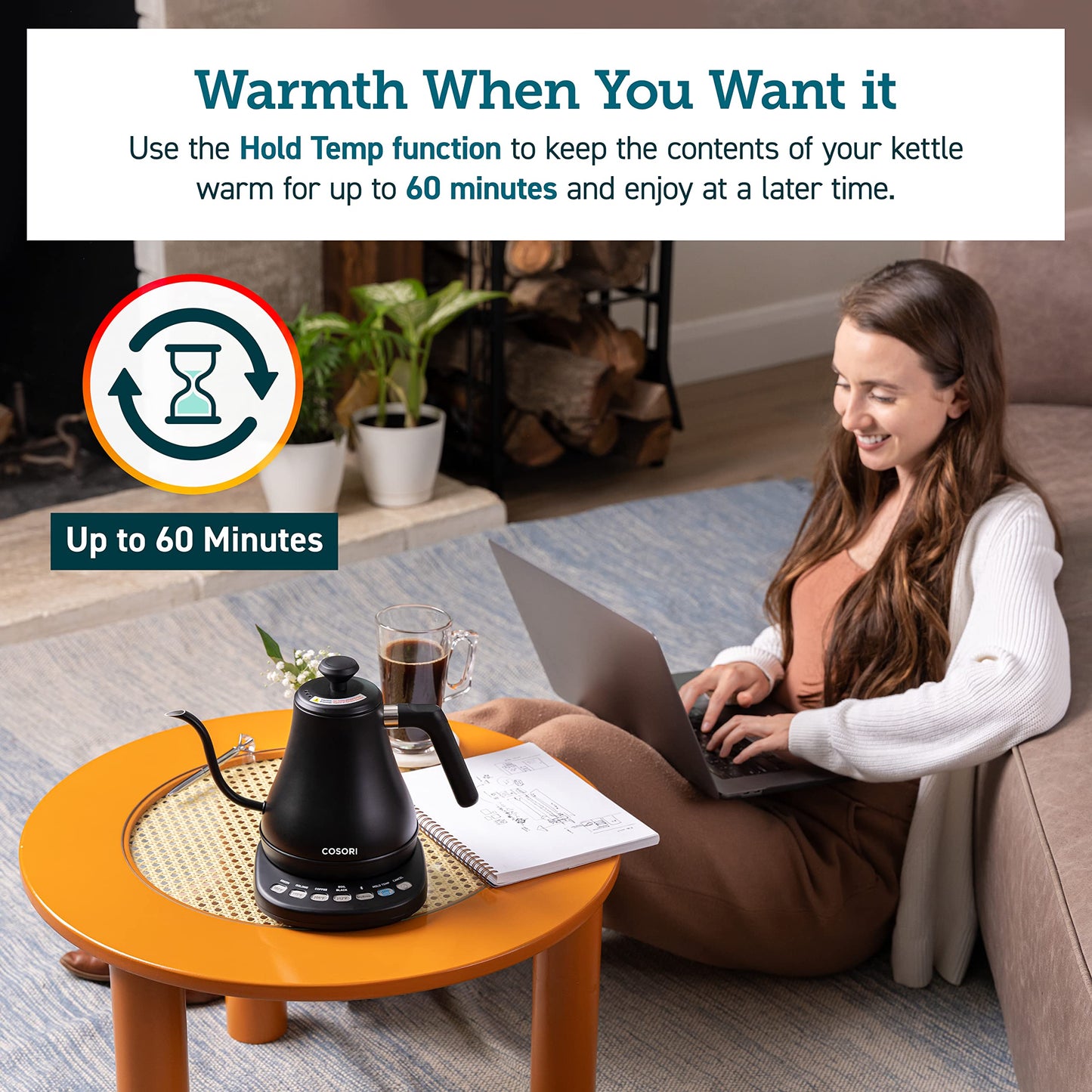 Cosori Smart Gooseneck Electric Kettle, App & Temperature Control, 0.8L
