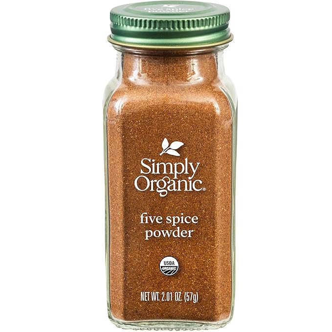 Simply Organic Five Spice Powder, 2.01 Ounce, Cinnamon, Fennel Seed, Cloves, Star Anise & White Pepper, Non GMO, Kosher