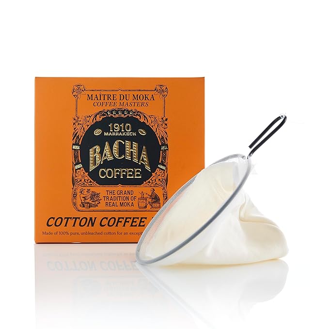 Bacha Coffee | Night in Venice Fine Flavoured Coffee, Autograph Collection, 100% Arabica Specialty Coffee, Ground Beans, Medium Roast, 350g & 100% Cotton Filter, 125mm/4 fl oz Bundle