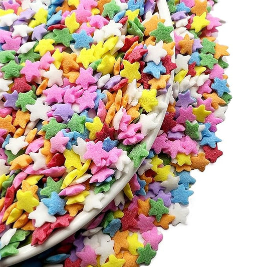 SE Si&Moos Rainbow Star Sprinkles for Cake Decorating Edible Confetti Sprinkles Rainbow Sprinkles Edible Star Cake Decorations , Cupcake, Ice Cream, Dessert Toppings Party Baby Shower Holiday Supplies 3 OZ