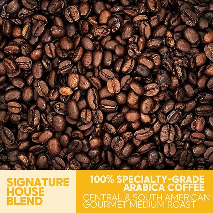 Sarasota Coffee Ground Signature House Breakfast Blend | Medium Roast Gourmet Coffee Grounds | Low Acid, Mold Free, Specialty Grade Bulk Ground | 5lb (80 oz)
