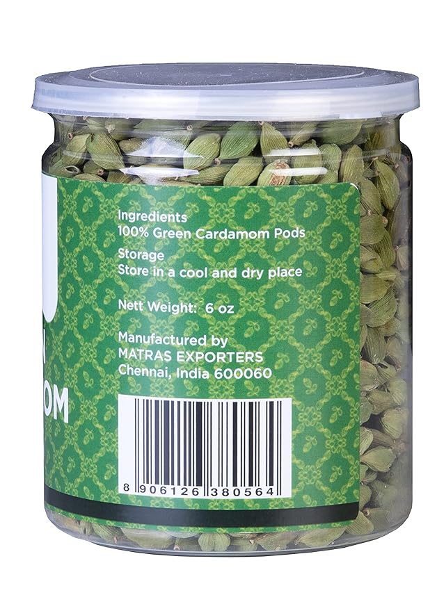 Green Cardamom Pods Whole (6 Oz) | Premium Quality | Fresh & Natural | Perfect for Coffee, Tea, Desserts, & Baking | By Yogi's Gift® (6 Ounce (Pack of 1), Cardamom Pods)