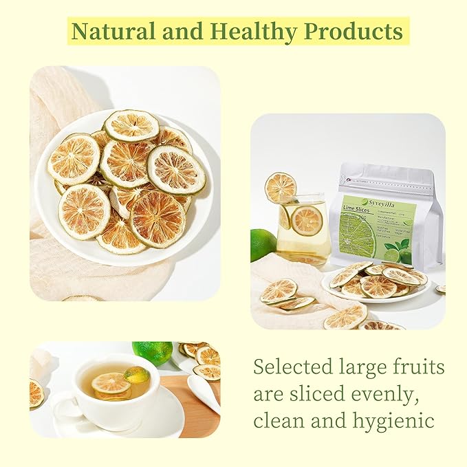 Dried Lime Slices,Dehydrated Lime Slices 8.82oz/250g Perfect for Cocktails,Fruit Tea, Garland, Crafts and Baking Sweet Wheels for Garnish, 100% Natural No Additives No Added Sugar