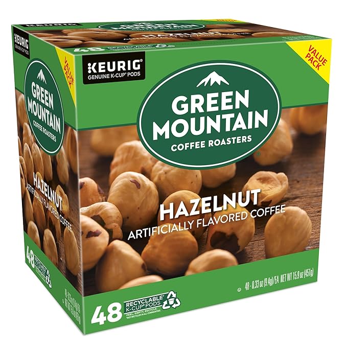 Green Mountain Coffee Roasters Hazelnut Coffee, Keurig Single Serve K-Cup Pods, Light Roast, 48 Count