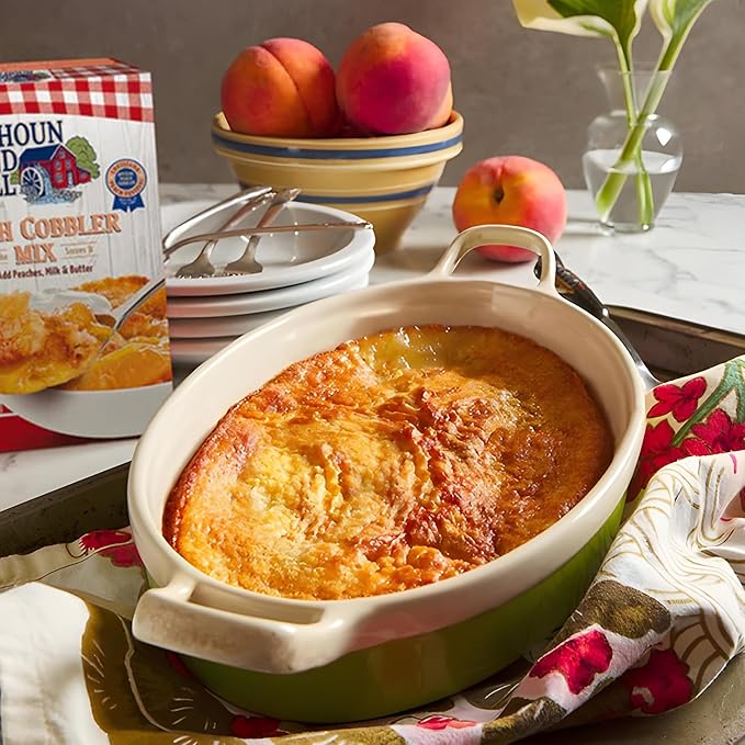Calhoun Bend Mill Variety Bundle Mixes | Easy to Make Homemade Dessert for Apples, Peaches, Berries | Ideal for Gourmet Baking and Dessert Delights | Apple Crisp Mix - 8 Oz + Peach Cobbler Mix - 8 Oz