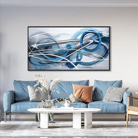 YDYSUNE Blue Abstract Wall Art Modern Canvas Wall Paintings Abstract Artwork for Living Room Pictures for Bedroom Wall Decor Office Home Decor Artwork for Walls 24횞48IN