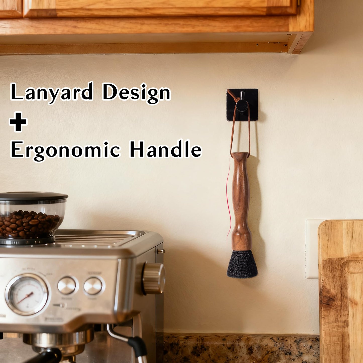Belongtous Coffee Grinder Cleaning Brush, Fluffy & Soft Bristles Coffee Brush and Walnut Wood