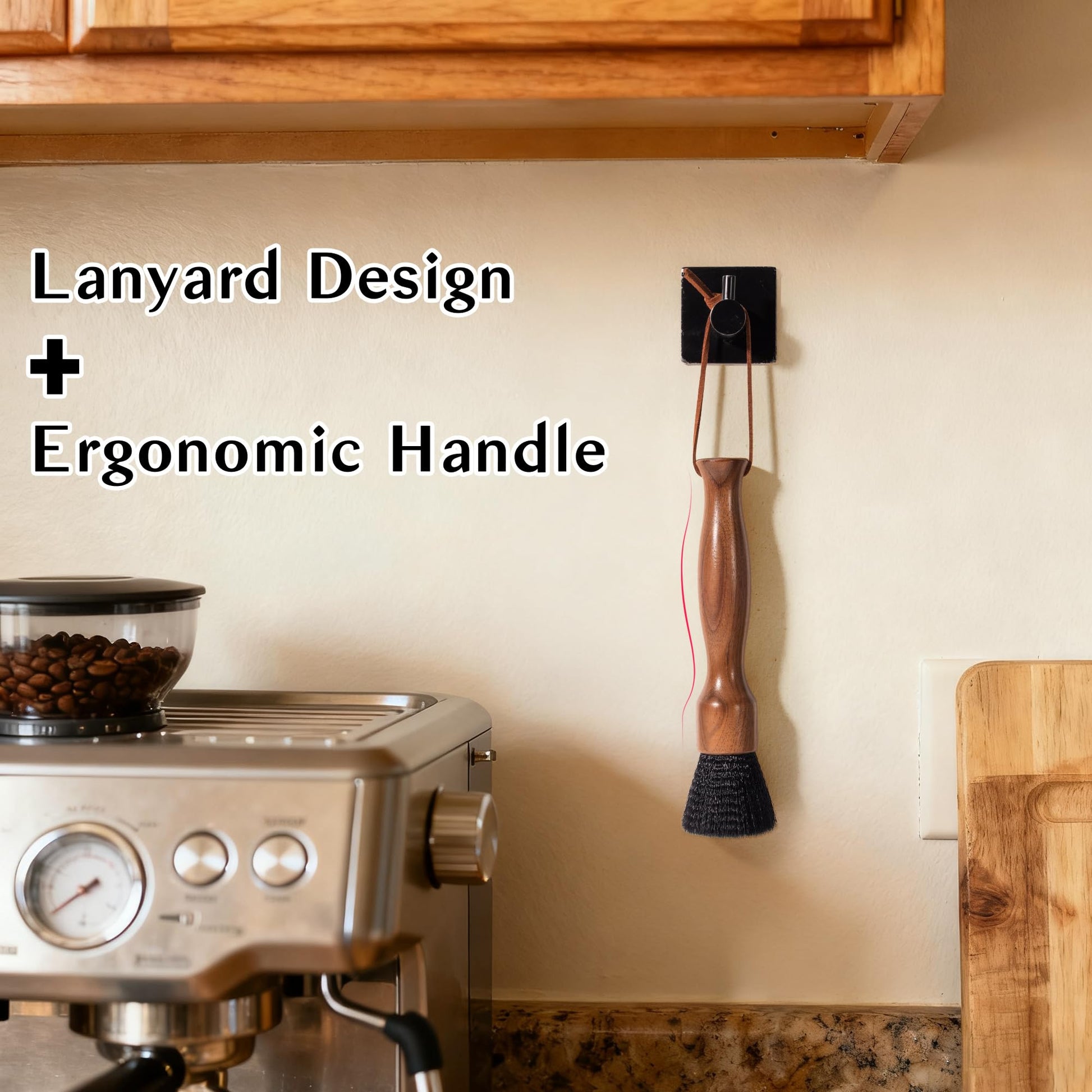 Belongtous Coffee Grinder Cleaning Brush, Fluffy & Soft Bristles Coffee Brush and Walnut Wood
