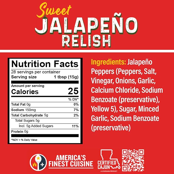 Jalapeño Variety Pack - Candied Jalapeño Slices 14 oz (2) + Sweet Jalapeño Relish 15 oz (2), Louisiana Condiments by Ragin' Cajun