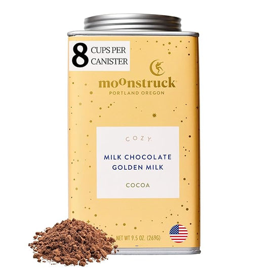 Moonstruck Chocolate Cozy Ginger and Turmeric Milk Chocolate Hot Cocoa Mix, 9.5oz (Pack of 1)