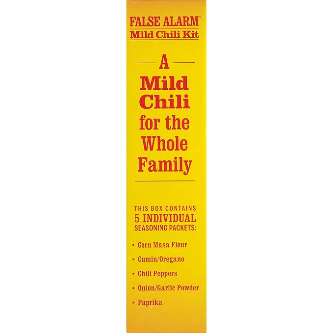 Wick Fowler's False Alarm Mild Chili Kit, Texas Style Chili Seasoning Mix with Individual Packs of Spices, 2.8oz Box (Pack of 8)
