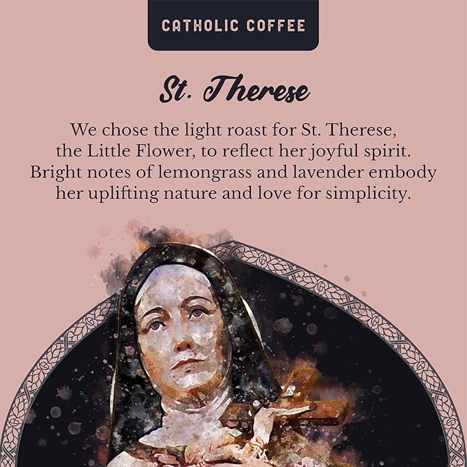 Catholic Coffee St. Thérèse of Lisieux | Light Roast Ground Coffee ??Vanilla & Citrus Notes | 12oz Bag ??Gentle Catholic Gift Inspired by the Little Flower