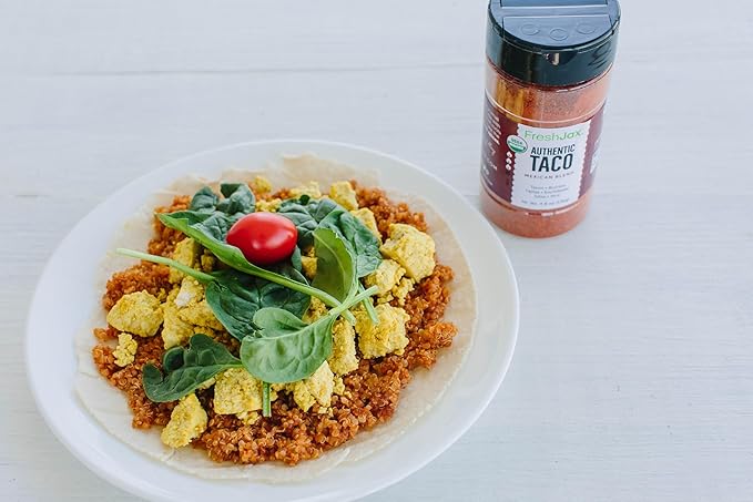FreshJax Premium Gourmet Spices and Seasonings (Organic Taco Seasoning: Mexican Blend) Large 4.8 oz Gift Box Included