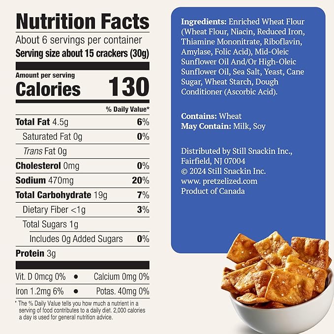 Pretzelized Pretzel Cracker 12 Pack Variety - Sea Salt, Cheddar, Honey Mustard Pretzelized Snacks Multipack, 6.5 oz Boxes, Kosher