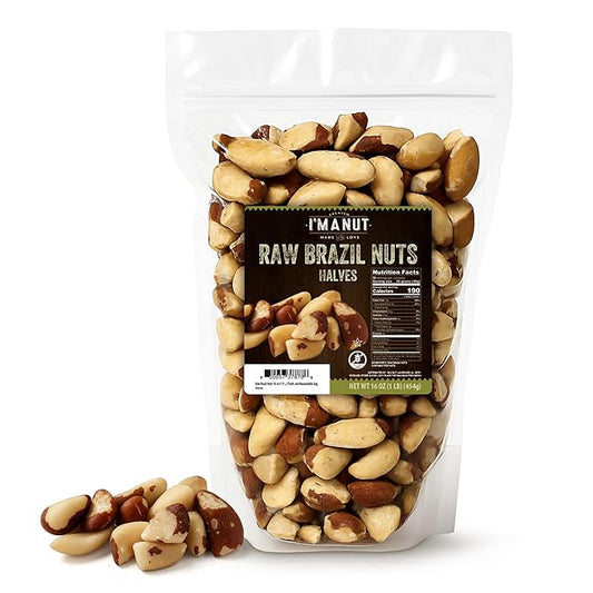 I’m A Nut Brazil Nuts, Broken, 16oz (1 lb) Distinct | Non GMO Batch Tested Gluten & Peanut Free Vegan Keto Friendly Large, Fresh Resealable bag