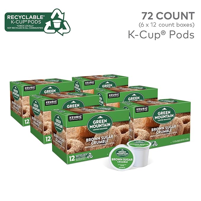 Green Mountain Coffee Roasters Brown Sugar Crumble Keurig Single-Serve K-Cup pods, Medium Roast Coffee, 72 Count