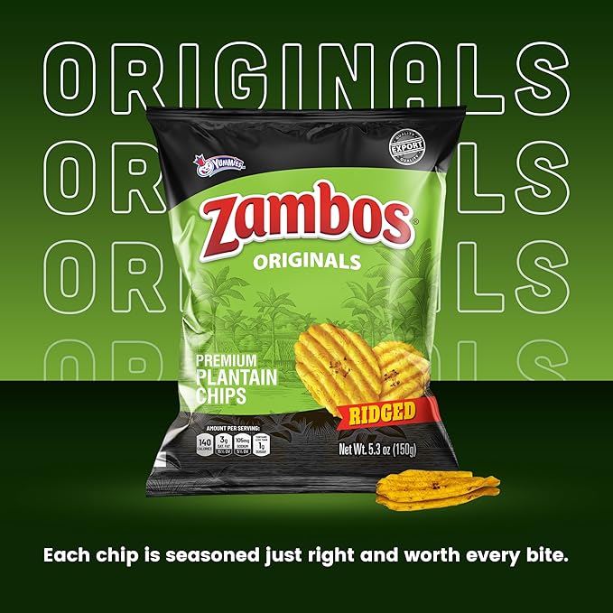 Zambos Plantain Chips Original, Ridged (Pack of 1)