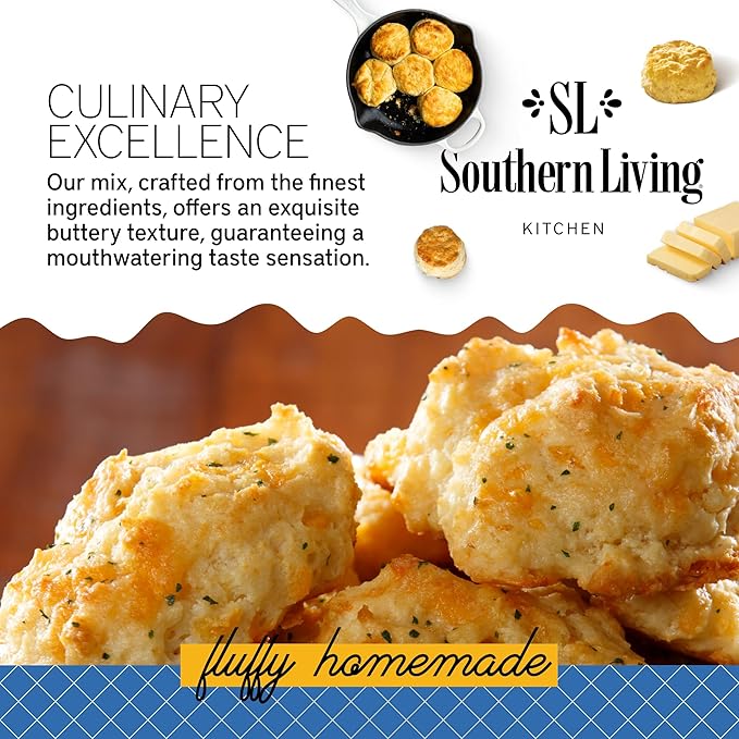 Southern Living Gourmet Cheesy Garlic Biscuit Mix, Easy-to-Bake Delight, Dinner Biscuits, Breakfast Biscuits, Baking Mix, Pantry Staple, Makes 10 Biscuits