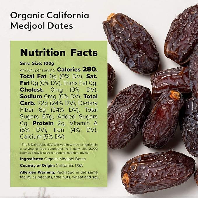 NUTS U.S. - Organic California Medjool Dates | No Added Sugar and No Preservatives | Sweet Juicy Flavor | (5 LBS)