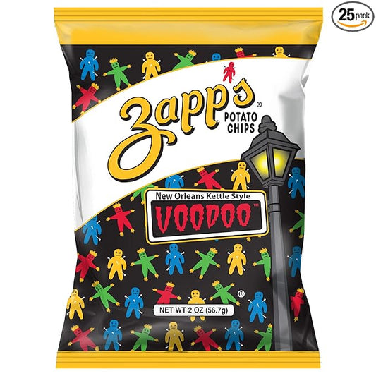 Zappì°??꽓s New Orleans Kettle-Style Potato Chips, Voodoo Flavor ì°????Crunchy Chips with a Spicy Kick, Great for Lunches or Snacking on the Go, 2 Ounce (Pack of 25)