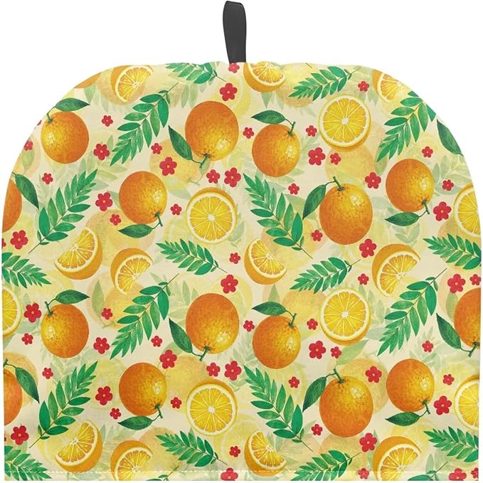 Tea Cozy Yellow Orange Print Creative Insulated Tea Cosy Extra Thick Home Kitchen Decoration Creative Gifts Dust Teapot Cover Kitchen Accessories for Travel