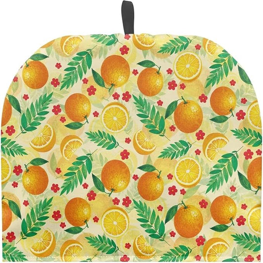 Tea Cozy Yellow Orange Print Creative Insulated Tea Cosy Extra Thick Home Kitchen Decoration Creative Gifts Dust Teapot Cover Kitchen Accessories for Travel