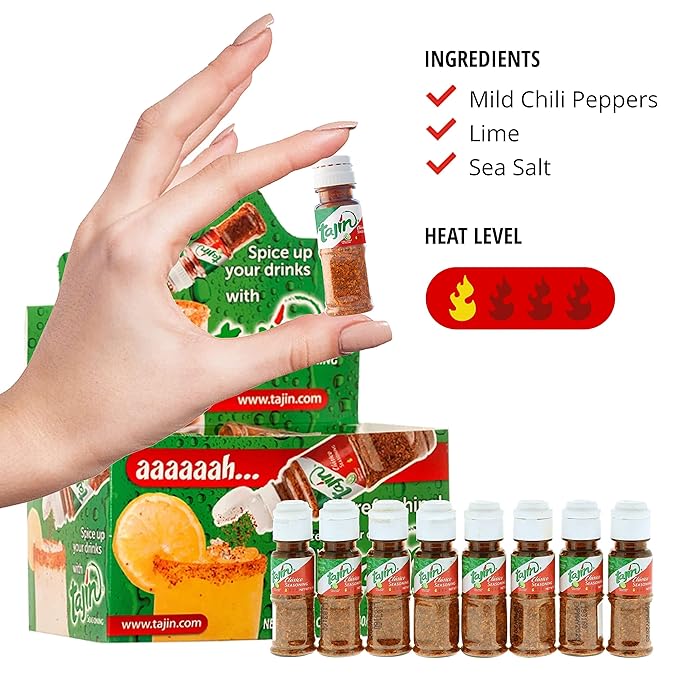 Tajín Clásico Chile Lime Seasoning Mini Display 0.35 oz, 40 Mini Bottles (Pack of 1)
