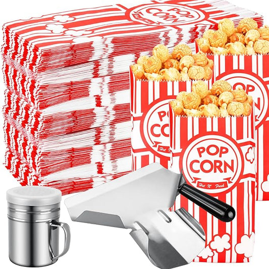 102 Pcs Popcorn Bags with Popcorn Scoop and Salt Shaker,1 oz Small Pop Corn Bags Popcorn Bags