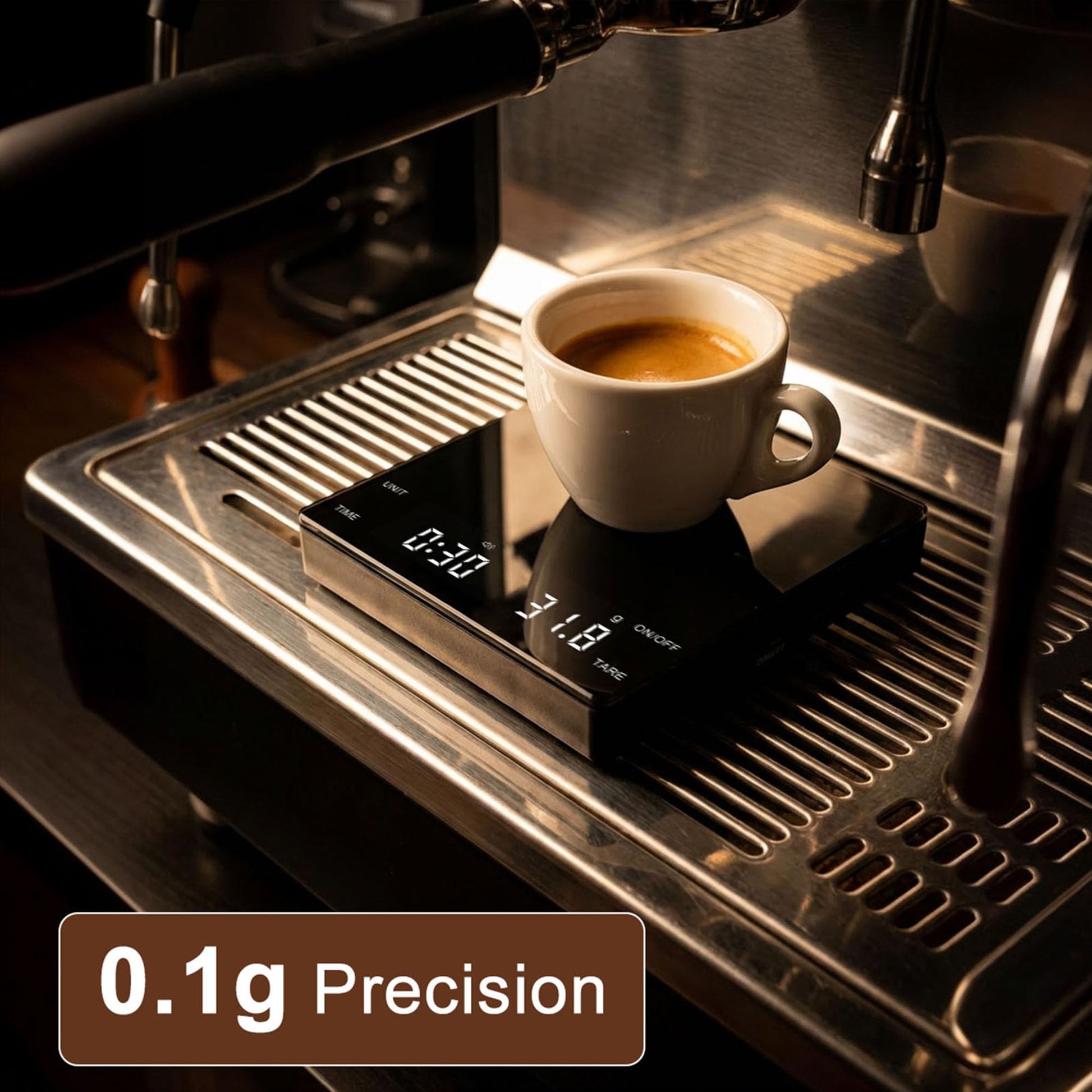 Coffee Scale with Timer, 0.1g Precision Mini Espresso Scale