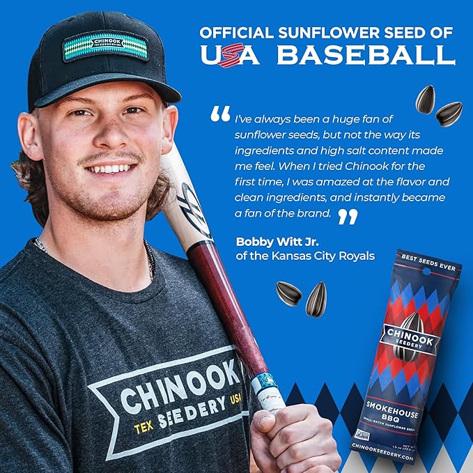 Chinook Seedery Roasted Sunflower Seeds to Eat - 1.5 oz (Pack of 36) Smokehouse BBQ - Jumbo Low Sodium Sunflower Seeds Keto Snacks - Adventure, Baseball, School Snacks - Gluten Free, Non GMO Snacks