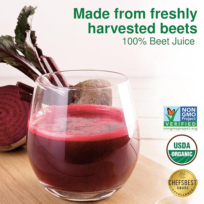 Biotta Organic Beet Juice - 100% Vegetable Juice for Energy, Immunity & Wellness - Excellent Source of Nutrients - All Natural, Non-GMO, Gluten-Free (16.9 Fl Oz, Pack of 6)