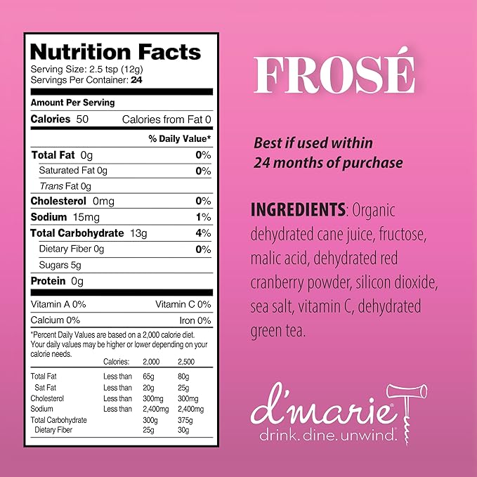 Frozen Cocktail Drink Mix - Makes 10 Wine Slushies - Drink Powder Pouches for Alcohol - All Natural Low Sugar Mixer, No Blender Needed - Fros챕