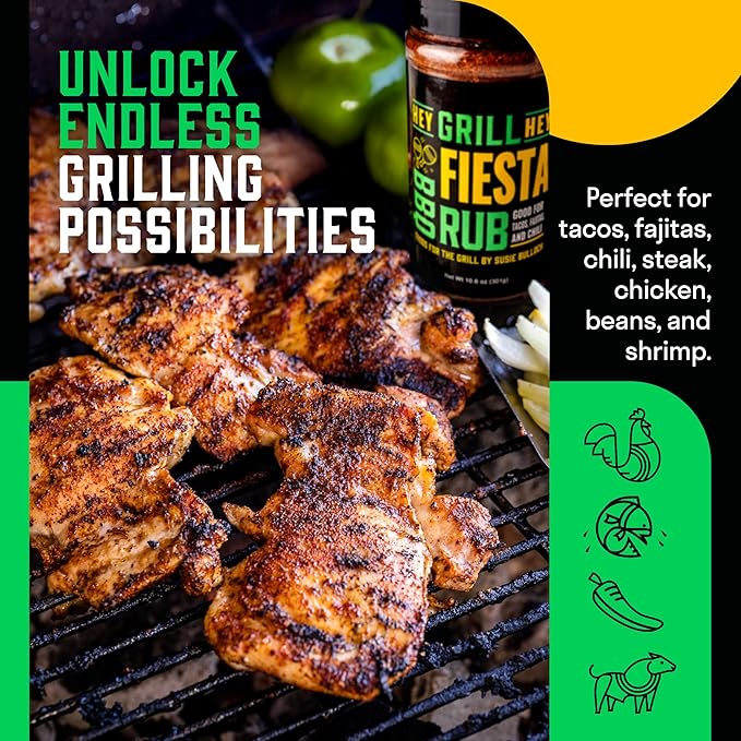 Hey Grill Hey | Fiesta Rub | Taco Seasoning | Chili & Fajita Seasoning | Fiesta Spices |10.6 oz
