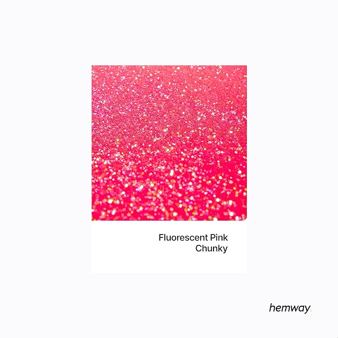 Hemway Premium Glitter Shaker - Fluorescent Pink | 130g Chunky Metallic Flake Sequins for Resin & Epoxy Crafts | Craft Supplies for Tumblers, Festival, Art